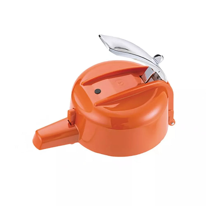 Service Ideas ECALS22PBLK 2.4L Airpot with ELLOR Levor Orange Lid and Drip Trays